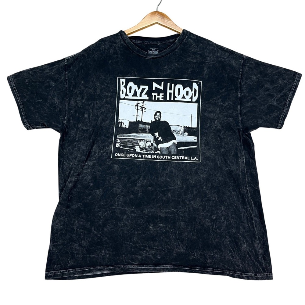 Boyz N‎ The Hood T-Shirt Mens XL Black Acid Wash Short Sleeve Ice Cube Movie Tee